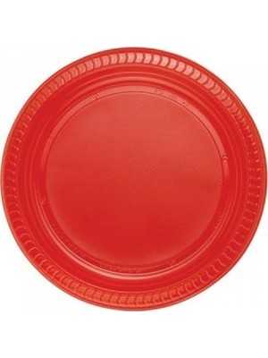 Roll-Up Kırmızı 22 cm Plastik Tabak 25' li