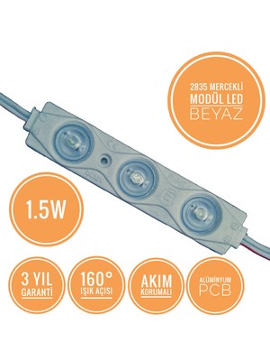 Amber LED Mercekli Modül Led Beyaz 1.5W | 100 Adet