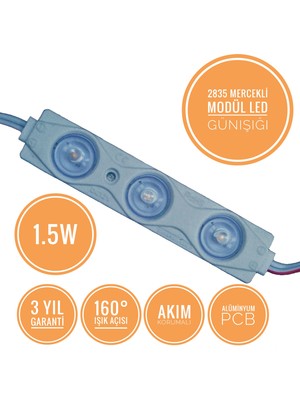 Amber LED Mercekli Modül Led Günışığı 1.5W | 100 Adet