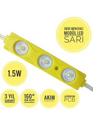 Amber LED Mercekli Modül Led Sarı (Amber) 1.5W | 100 Adet