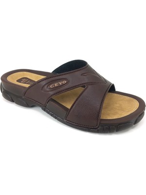 Ceyo 3200-1  Erkek Terlik Kahverengi