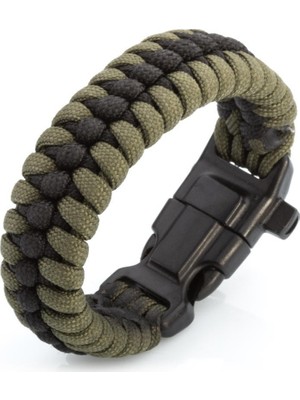 Nilhan Sultan Pusula Ateş Başlatıcılı Düdüklü Paracord Survival Bileklik