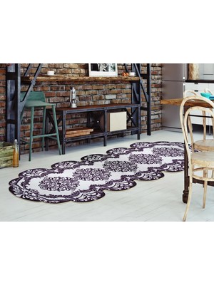 Dekoreko Figürlü Özel Kesim Yıkanabilir Kaymaz Taban Halı 107 Siyah ( 160 X 230 )