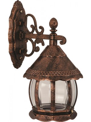 AVONNI BAP-68184-BKR-M2 Kahverengi Boyalı Dış Mekan Aydınlatma E27 ABS Polikarbon Cam 32x20cm