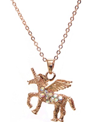 Myfavori Pegasus Kolye Rose Gold Renk Zirkon Taşlı Pegasus Kolye