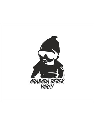 Stickermarket Arabada Bebek Var Sticker (Beyaz)