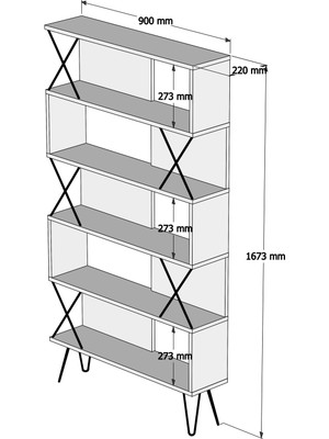 Variant Extra Kitaplık - Meşe