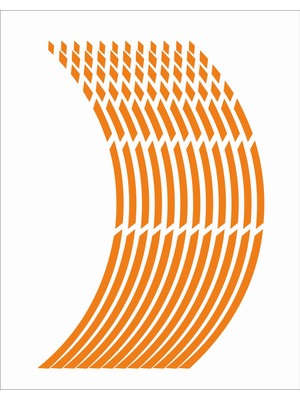 Stickermarket KTM Turuncu Fosforlu Jant Şeridi Kesikli Sticker