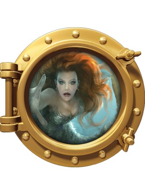 Renkselart Gemi Denizaltı Pencere Deniz Kızı Duvar Sticker