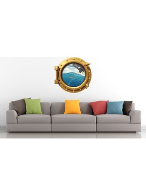 Renkselart Gemi Denizaltı Pencere Kartal Balık Duvar Sticker