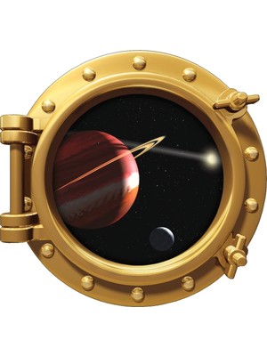 Renkselart Uzay Gemisi Gezegen Uzay Boşluğu Duvar Sticker