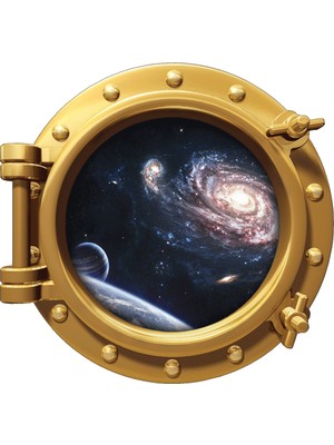 Renkselart Galaksi Uzay Gemisi Gezegen Uzay Boşluğu Duvar Sticker