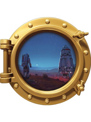 Renkselart Uzay Gemisi Astronot Gezegen Roket Duvar Sticker