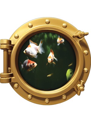 Renkselart Gemi Denizaltı Pencere Balık Duvar Sticker