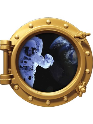 Renkselart Uzay Gemisi Astronot Atmosfer Roket Uydu Duvar Sticker