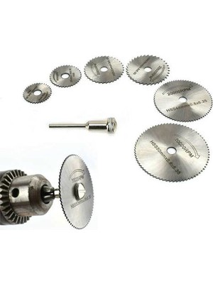Mini Dairesel Testere Bıçağı 7 Li Parça Set Döner Dremel Ahşap, Plastik, Laminat Ve Alüminyum
