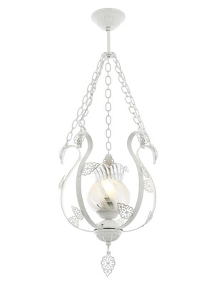 AVONNI AV-65119-T Beyaz Boyalı Klasik Avize E27 Metal Cam 30cm