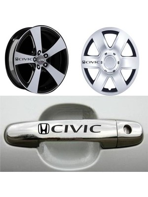 Sticker Master Honda Civic Kapı Kolu Jant Sticker Oto Motor Pc Etiket