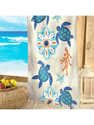 Maxstyle Kadife Plaj Havlusu Caretta 70X160