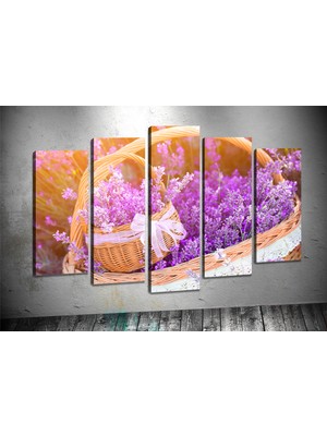 Tablocenter 5 Parçalı Çiçek Kanvas Tablo 60 x 100 cm