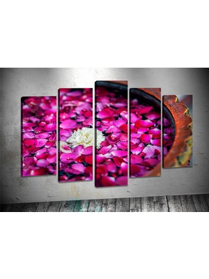 Tablocenter 5 Parçalı Çiçek Kanvas Tablo 60 x 100 cm