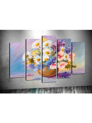 Tablocenter 5 Parçalı Çiçek Kanvas Tablo 100 x 150cm