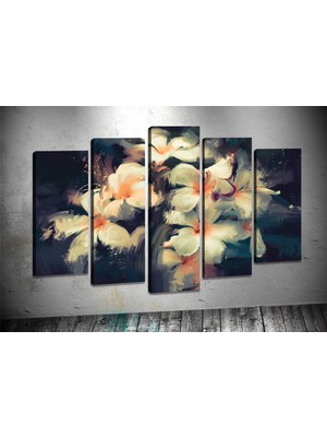 Tablocenter 5 Parçalı Çiçek Kanvas Tablo 60 x 100 cm
