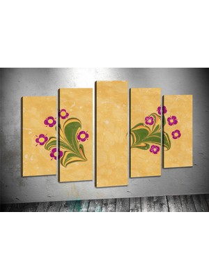 Tablocenter 5 Parçalı Çiçek Kanvas Tablo 60 x 100 cm