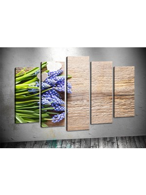 Tablocenter 5 Parçalı Çiçek Kanvas Tablo 60 x 100 cm