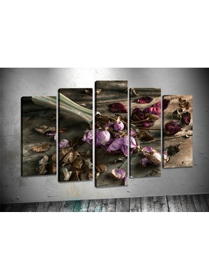 Tablocenter 5 Parçalı Çiçek Kanvas Tablo 60 x 100 cm