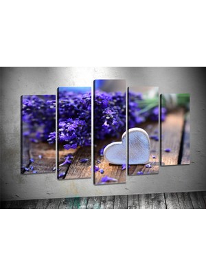 Tablocenter 5 Parçalı Çiçek Kanvas Tablo 60 x 100 cm