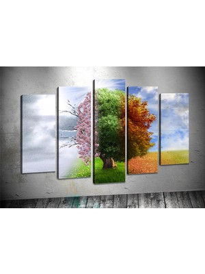 Tablocenter 5 Parçalı Dekoratif Kanvas Tablo 60 x 100 cm