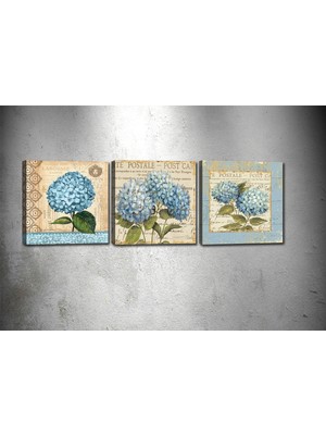 Tablocenter 3 Parçalı Çiçek Kanvas Tablo 30 x 90 cm