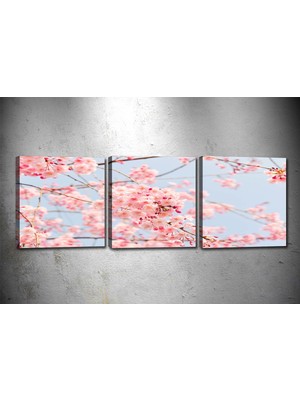 Tablocenter 3 Parçalı Çiçek Kanvas Tablo 30 x 90 cm