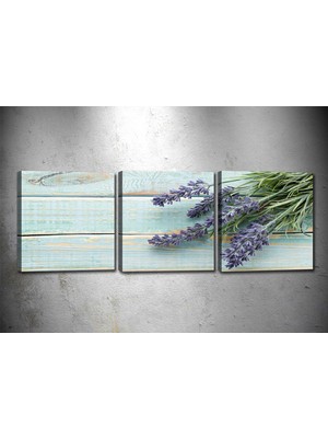 Tablocenter 3 Parçalı Çiçek Kanvas Tablo 30 x 90 cm