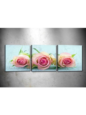 Tablocenter 3 Parçalı Çiçek Kanvas Tablo 30 x 90 cm
