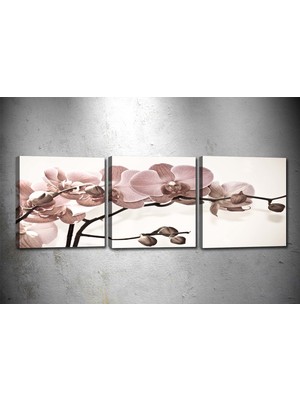 Tablocenter 3 Parçalı Çiçek Kanvas Tablo 30 x 90 cm