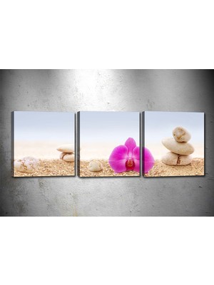 Tablocenter 3 Parçalı Çiçek Kanvas Tablo 30 x 90 cm