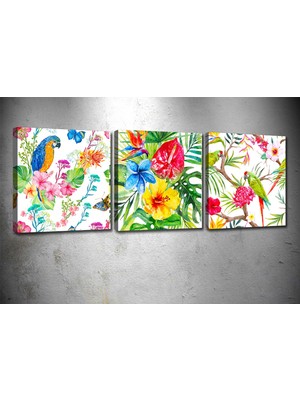 Tablocenter 3 Parçalı Çiçek Kanvas Tablo 30 x 90 cm