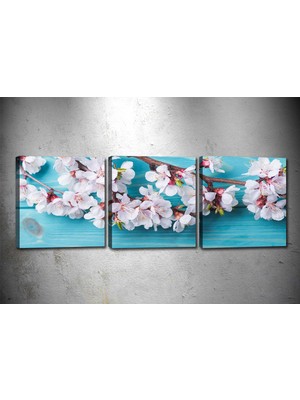 Tablocenter 3 Parçalı Çiçek Kanvas Tablo 30 x 90 cm