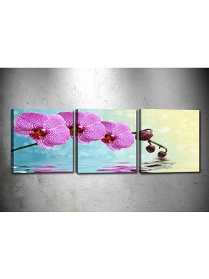 Tablocenter 3 Parçalı Çiçek Kanvas Tablo 30 x 90 cm
