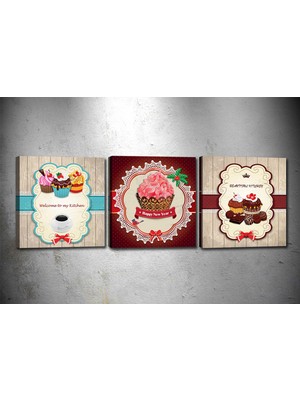Tablocenter 3 Parçalı Dekoratif Kanvas Tablo 30 x 90 cm
