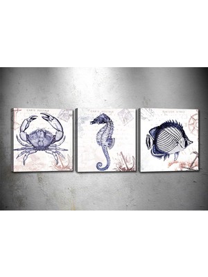 Tablocenter 3 Parçalı Dekoratif Kanvas Tablo 30 x 90 cm