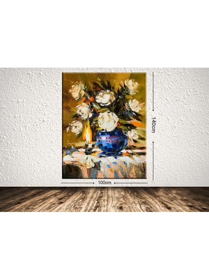 Tablo center Dev Boyut Çiçek Kanvas Tablo - 100x140cm