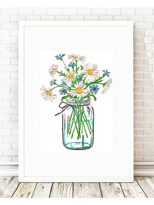 Tablo center Beyaz Çerçeveli Tablo - 24x29cm