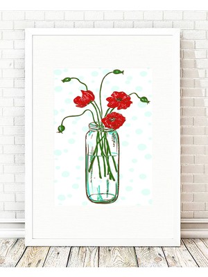 Tablo center Beyaz Çerçeveli Tablo - 24x29cm