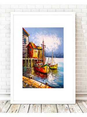 Tablo center Beyaz Çerçeveli Tablo - 24x29cm