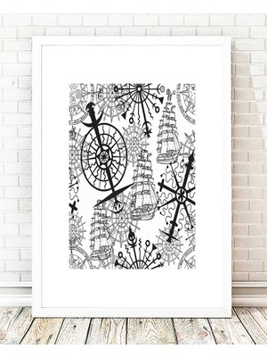 Tablo center Beyaz Çerçeveli Tablo - 24x29cm