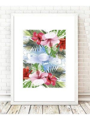 Tablo center Beyaz Çerçeveli Tablo - 24x29cm