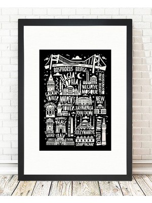 Tablo center Siyah Çerçeveli Tablo - 24x29cm